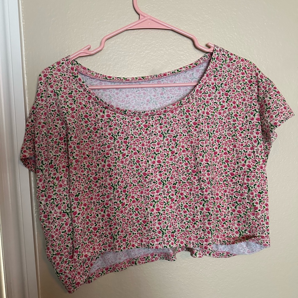 American apparel floral crop top